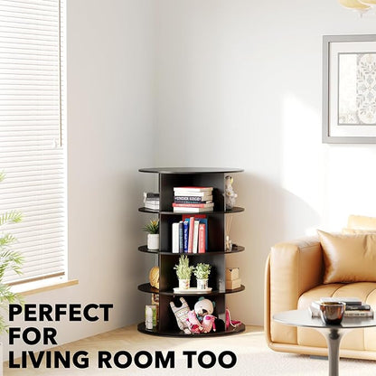 SpaceAid 4 Tier Rotating Shoe Rack Tower, Spinning Shoe Display Lazy Susan