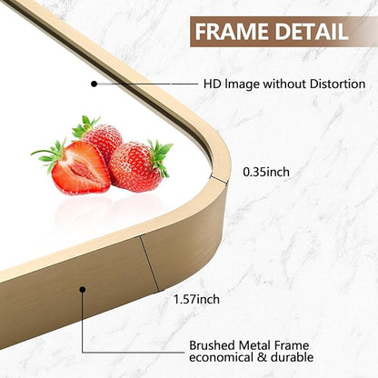Gold Mirror, 16x24 Inch Framed Rectangle Mirror