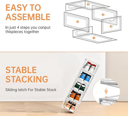 6 Pack Large Shoe Storage Box, Shoe Containers