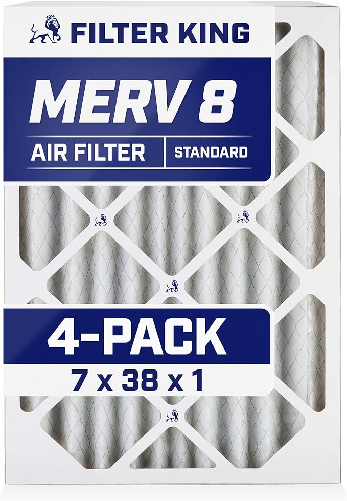 Filter King 7x38x1 Air Filter | 4-PACK | MERV 8 HVAC Pleated A/C Furnace