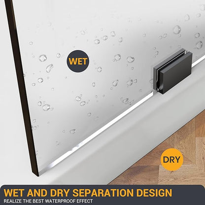 Shower Glass Panel 22.5" W×78.75" H, 3/8" Thick Clear Tempered Glass Panel