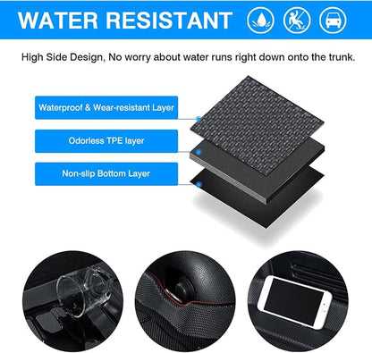 Powerty Cargo Trunk Liner for 2019-2024 2025 Toyota RAV4 Accessories, All Weather Heavy-Duty TPE Car Rear Truck Mat Cargo Protector