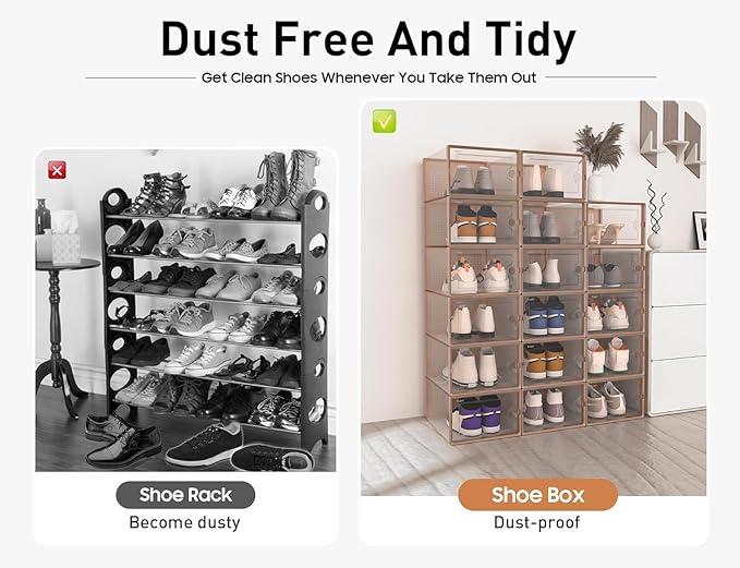 Kuject X-Large Shoe Storage Boxes Organizers