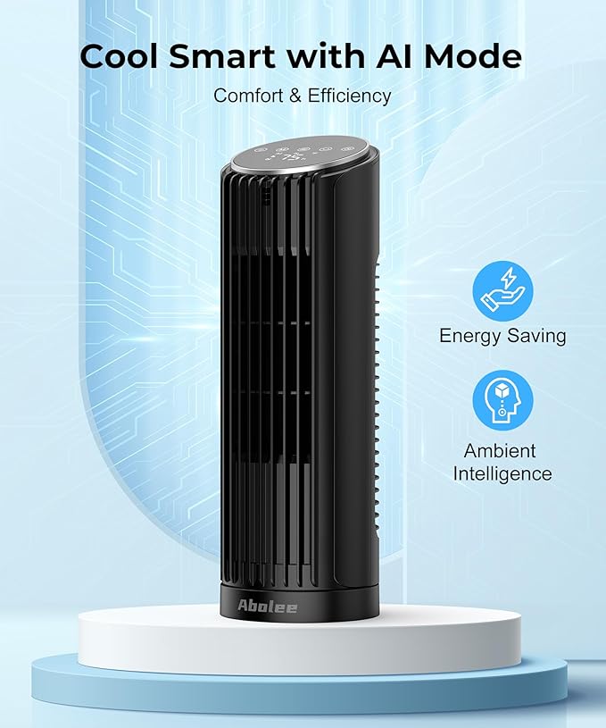 Abolee Tower Fan for Bedroom, 23ft/s Desk Fan