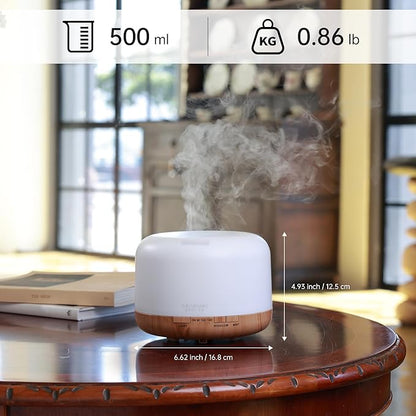 ASAKUKI Essential Oil Diffuser 500ml, Ultrasonic Aromatherapy Humidifier