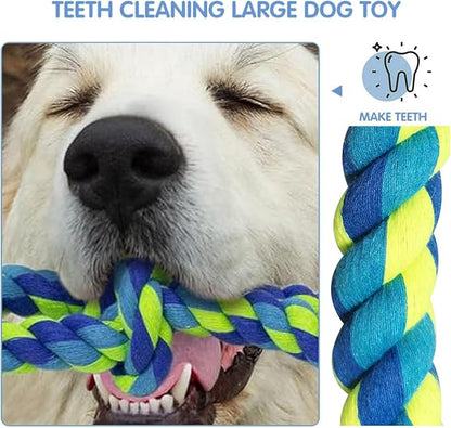Heavy Duty Dog Rope Toys for Large Breed Aggressive Chewers, 2 Pack Indestructible Teeth Cleaning Tug of War Toy, Tough Chew Rope Tug Toy for Dogs – Interactive Toy