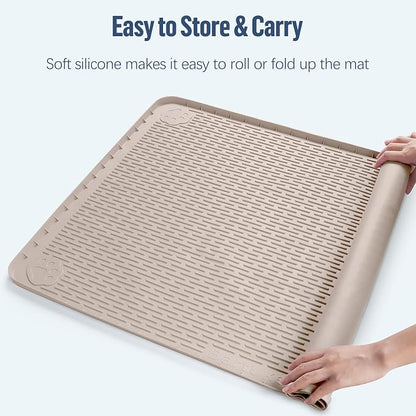 Pee Pad Holder for Dogs 34''x22'' Silicone Puppy Pee Pad Tray, Khaki | Extra Large Dog Potty Tray Leak-Proof, High Edge, No Spill Training Pads for Floor Protection, No Pee Pads