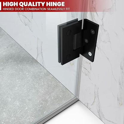 Bathroom Frameless Shower Door 30" W*72" H, 5/16" Clear Tempered Glass Hinged