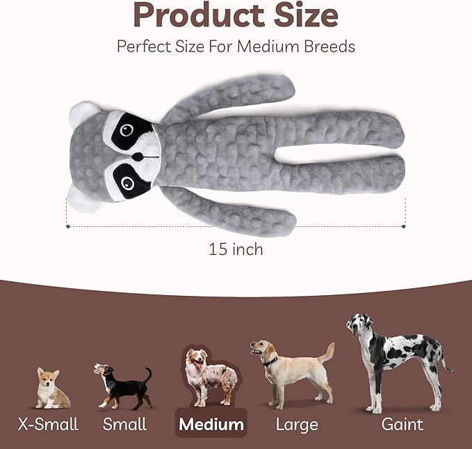 SHARLOVY No Stuffing Dog Toys Squeaky for Large Dogs, Crinkle Puppy Teething Toys to Keep Them Busy, Plush Interactive Doggie Long Lasting Chews for Aggressive Chewers