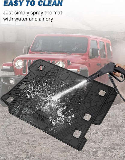 JOYTUTUS Cargo Mat fits 2018-2026 Wrangler JL 4X4 with OEM Subwoofer, All-Weather Guard Trunk Mat Cargo Liners Heavy Duty Waterproof Odorless Durable for Wrangler JL 2018-2026 4 Door - NOT FIT 4XE