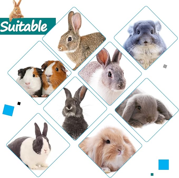 Hamiledyi Extra Large Rabbit Litter Box Pet Corner Toilet Small Animal Potty Trainer Huge Bunny Litter Pan with Plastic Grate Deep Dump Tray for Adult Guinea Pigs Chinchillas Ferrets Galesaurs