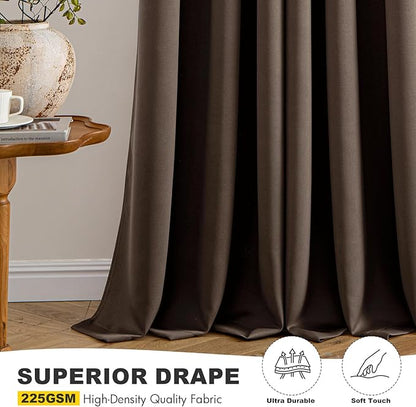 MIULEE Chocolate Brown Blackout Curtains