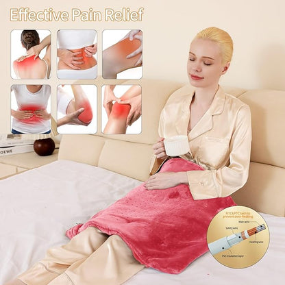 Massaging Weighted Heating Pad for Back Pain Relief, Heating Pads for Neck