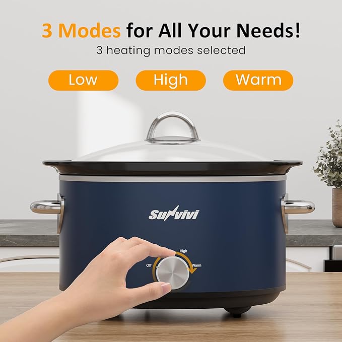 Sunvivi 4 Quart Slow Cooker & Mini Food Warmer