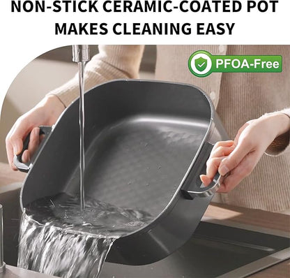 Electric Skillet 6-Quart Hot Pot Nonstick