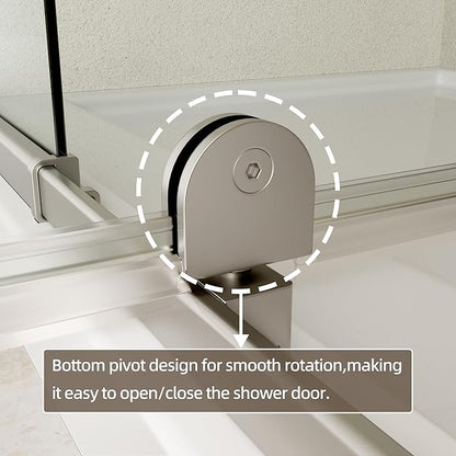 38-42" W x 71" H Pivot Swing Glass Shower Door, Pivot Frame Shower Door