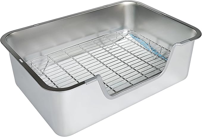 Stainless Steel Sifting Litter Box for Rabbit (XL)