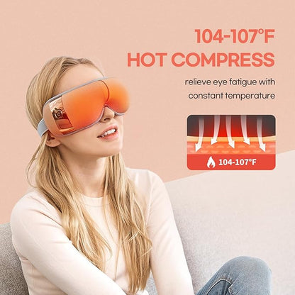 HubiCare Eye Massager with Heat, and Music Helps Relieve Strain, Dark Circles