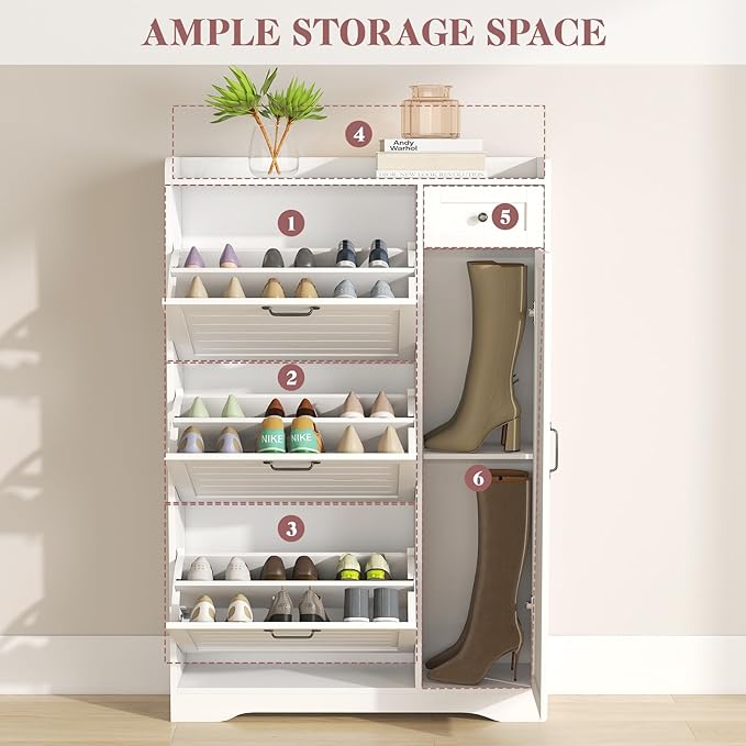 Narrow Shoe Storage Cabinet