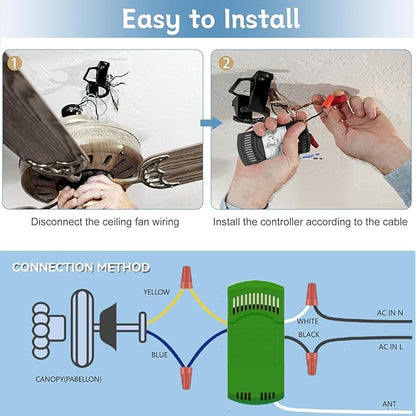 Receiver for 3 Speed AC Ceiling Fan Remote, Compatible