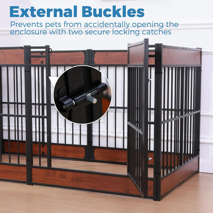 Dog Playpen, 35.4" Height Dog Pen Indoor, Heavy Duty, Safe and Sturdy, Furniture Style Puppy Pen