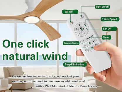 Gaizw Ceiling Fans with Lights, 52 Inch Flush Mount Ceiling Fan with Light