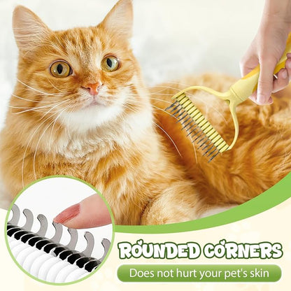 Double-Sided Pet Grooming Brush for Dogs and Cats, 2026 New Dog Deshedding Brush, Dematting Comb Removes Tangles Knots and Loose Fur, Ergonomic Pet Grooming Tool (Red*2)