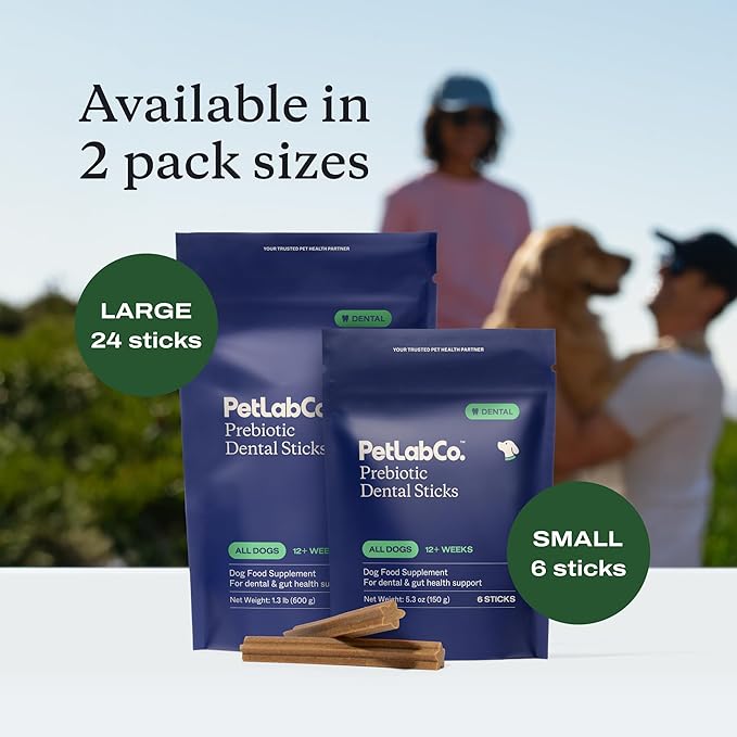 PetLab Co. Dental Sticks – Dog Dental Chews -Target Plaque & Tartar Build-Up at The Source - Designed to Maintain Your Dog’s Oral Health, Keep Breath Fresh and Provide Digestive Help (24 Sticks)