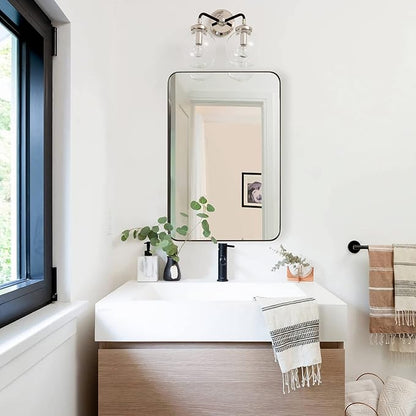 ANDY STAR Bronze Mirror for Wall, 30x36” Rounded Rectangle Bathroom Mirror