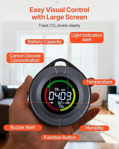 VEVOR Carbon Dioxide Monitor, CO2 Controller