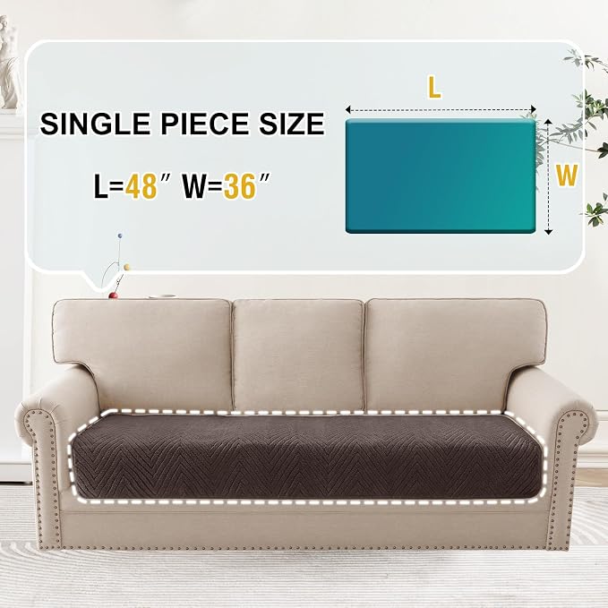 Turquoize Waterproof Couch Cover for Dogs Fuzzy Pet Couch Covers for Sofa Thick Dog Bed Cover Non-Slip Sofa Covers for 2 Cushion Couch Protector Slipcover Pet Friendly (Brown, 36" x 48")