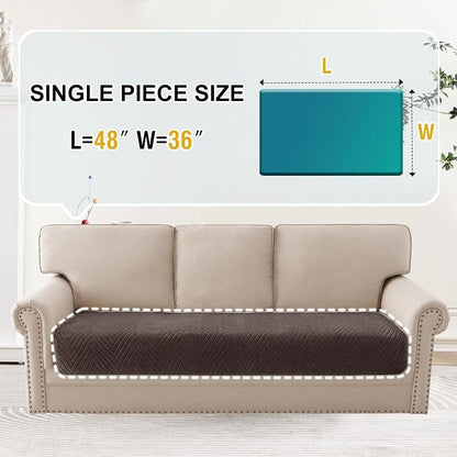 Turquoize Waterproof Couch Cover for Dogs Fuzzy Pet Couch Covers for Sofa Thick Dog Bed Cover Non-Slip Sofa Covers for 2 Cushion Couch Protector Slipcover Pet Friendly (Brown, 36" x 48")