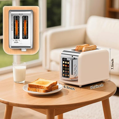 2 Slice Easy Touch Screen Toaster, Stainless Steel Toaster