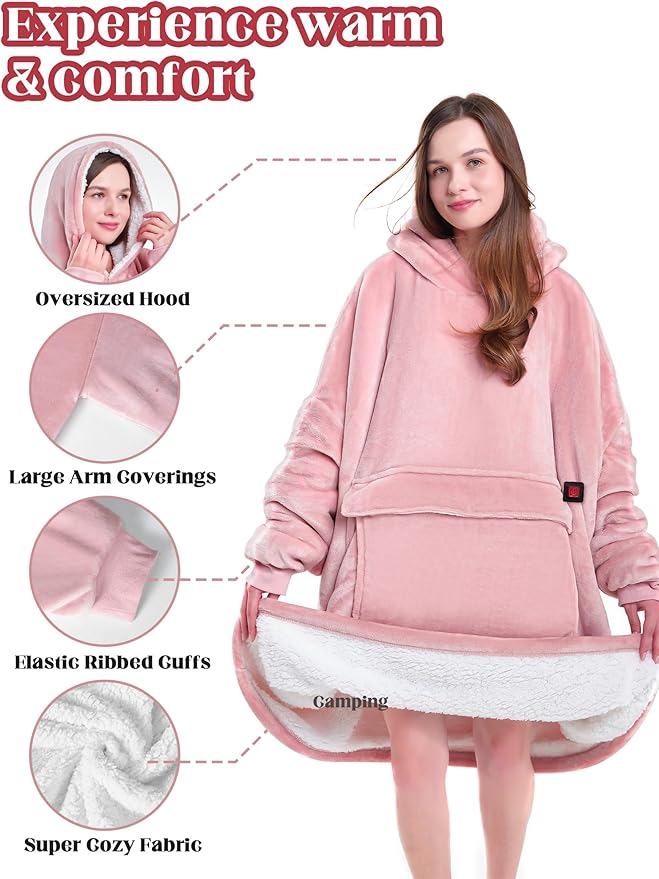 MAXEVE Heated Wearable Blanket Hoodie