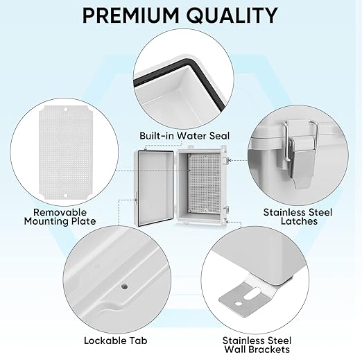 TICONN Waterproof Electrical Junction Box IP67 ABS Plastic Enclosure