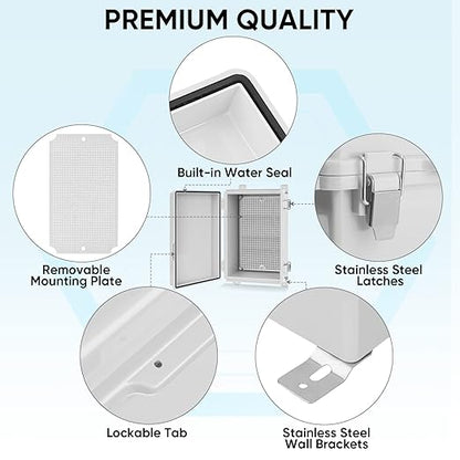 TICONN Waterproof Electrical Junction Box IP67 ABS Plastic Enclosure