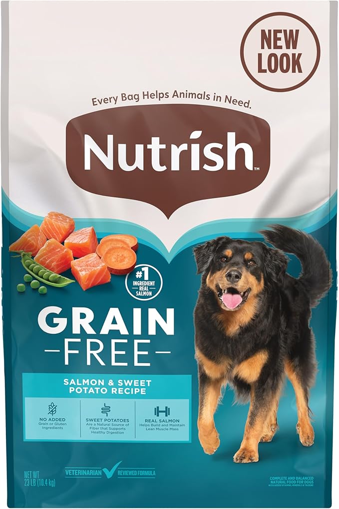 Nutrish Grain Free Dry Dog Food, Salmon & Sweet Potato Recipe, 23 lb. Bag (Rachael Ray)
