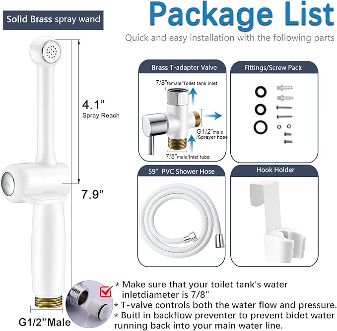 SonTiy Handheld Bidet Sprayer for Toilet, Adjustable Water Pressure Toilet Jet