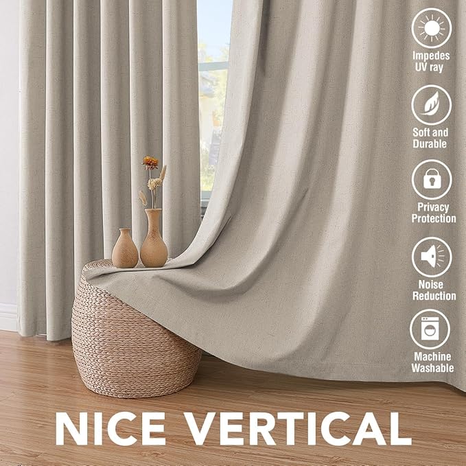 H.VERSAILTEX Linen Curtains 100% Blackout Curtains