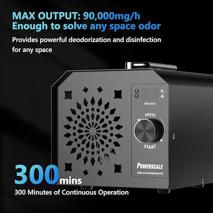 PowerScale Ozone Generator 90, 000mg/h O3 Intelligent Control Ozone Odor