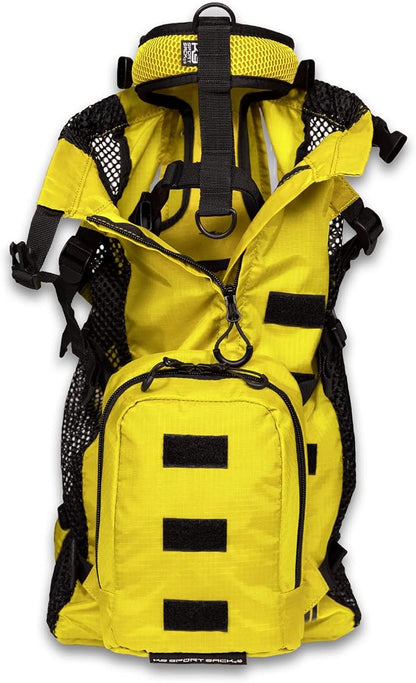 K9 Sport Sack Walk-On - X-Small, Buttercup Yellow - Ideal for Dogs with 9-12” Back Length - Lightweight, Packable, Backpack-Style Carrier - Includes Compatible Harness & Storage Bag