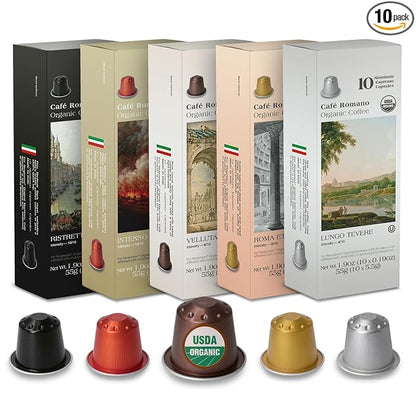 Organic USDA Café Romano Coffee Aluminum Espresso Pods