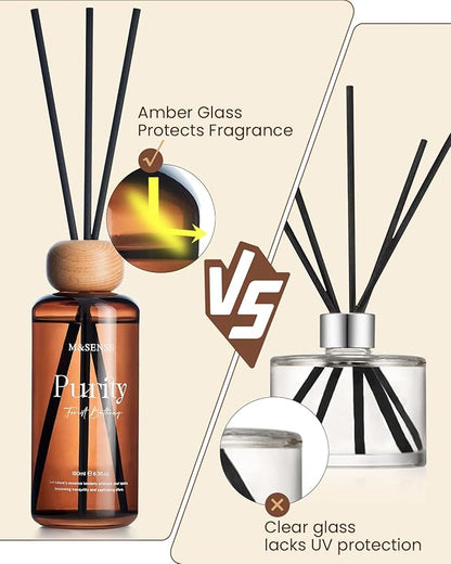 M&SENSE Bamboo Reed Diffuser: 6.3 fl oz Non-Toxic Aroma Set