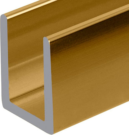 Brixwell SDCD38BGA-CCP48 Brite Gold Anodized 3/8" Fixed Panel Shower Door Deep