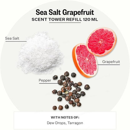 Apotheke Scent Tower Aromatherapy Diffuser Fragrance Refill, Sea Salt Grapefruit