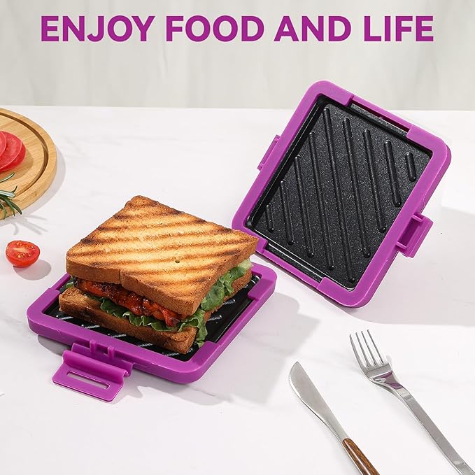 Microwave Toastie Sandwich Maker, Nonstick Plate Panini Maker, Versatile