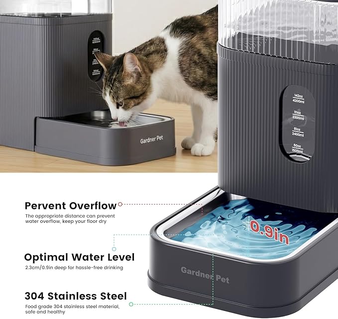 Gardner Pet 2.2 Gallon Automatic Dog Water Bowl Dispenser 8.5L Gravity Water