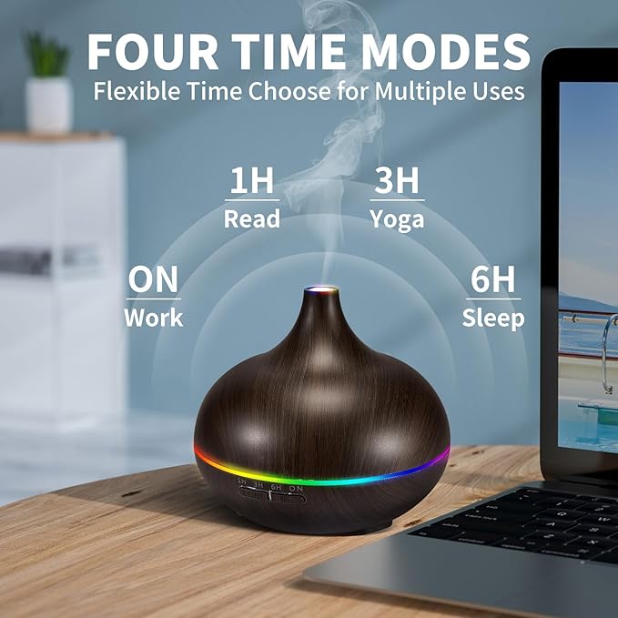 Aromatherapy Essential Oil Diffuser Set - 550ML Ultrasonic Humidifier