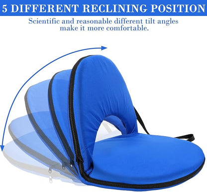 Wenqik 4 Pcs Stadium Seats for Bleachers Flexible Seats with Back Support Adjustable Folding Portable Bleacher Places Multifunctional Lightweight Cushion for Indoor Outdoor