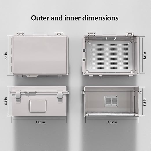ABS Electrical Junction Box, Ventilated Design, Cable Grommets, IP65 Waterproof